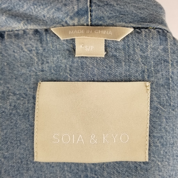 SOIA & KYO Stefie Denim Jacket w/Draped Collar-S - Picture 10 of 11